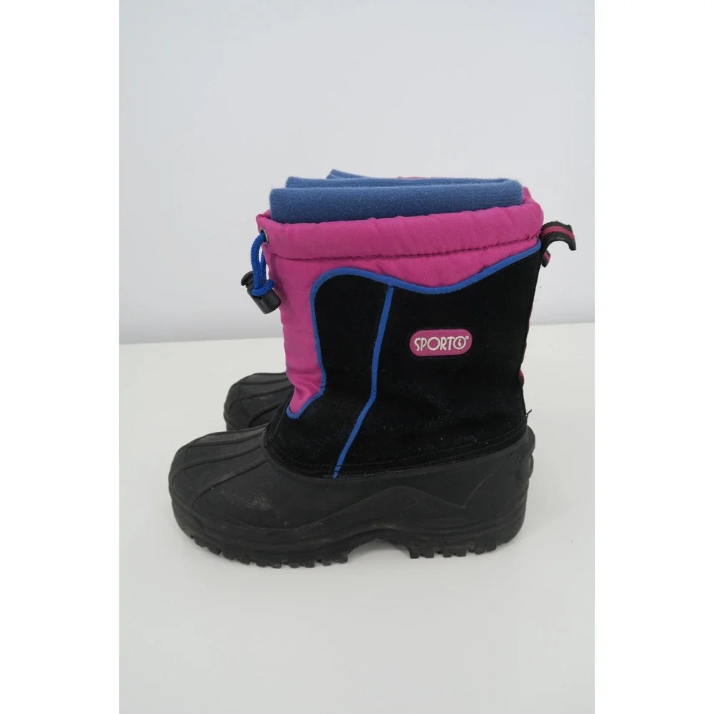 Sporto Girls Snowplay G Winter Boots Size 4 Pink Black Waterproof Warm‎